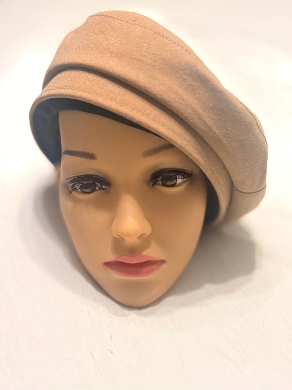 Women's Tan Beret with Folded Brim - Unbranded